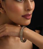 Gold plated kundan bangle