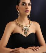 Gold plated multicolour necklace set