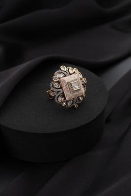Gold plated kundan  ring 2