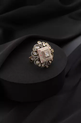 Gold plated kundan  ring
