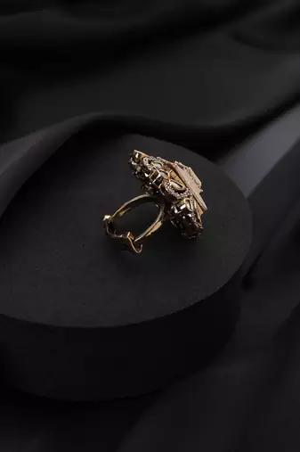 Gold plated kundan  ring
