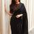Black Silk Beautiful Embellished Saree,Sari Comes With Embroidered Blouse