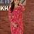 Pink georgette jungle print ready to wear  saree