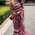 Colour block saree with embroidered blouse