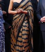 Black Georgette Sequin Work Saree with Unstitched Blouse