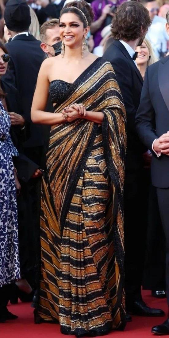 Black Georgette Sequin Work Saree with Unstitched Blouse