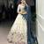 Off White Khadi Cotton Sequins Thread Embroidered Lehenga Choli with Blue Contrast Dupatta