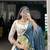 Off White Khadi Cotton Sequins Thread Embroidered Lehenga Choli with Blue Contrast Dupatta