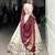 Off White Khadi Cotton Sequins Thread Embroidered Lehenga Choli with maroon Contrast Dupatta