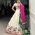Off White Khadi Cotton Floral Sequins Embroidered Lehenga Choli with Pink Contrast Dupatta