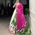 Off White Khadi Cotton Floral Sequins Embroidered Lehenga Choli with Pink Contrast Dupatta