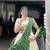 Off White Khadi Cotton Sequins Mirror Embroidered Lehenga Choli with Green Dupatta