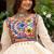 Off white kora cotton multi thread embroidered & gota patti work traditional gown
