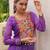 Purple georgette bandhani print kutchi gamthi work kurta with trouser