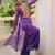Purple georgette bandhani print kutchi gamthi work kurta with trouser
