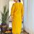 Mustard gadhwal silk heavy thread embroidery work with printed dupatta kurta pant set