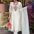 Off white chanderi silk heavy thread embroidery work kurta pant set