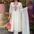 Off white chanderi silk heavy thread embroidery work kurta pant set