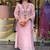 Pink chanderi silk heavy thread embroidery work kurta pant set