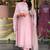 Pink chanderi silk heavy thread embroidery work kurta pant set