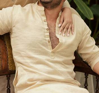 Tissue line gold kurta 2