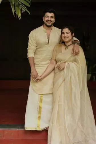 Tissue line gold kurta
