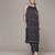 Black woven polyester kurta set
