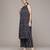 Black woven polyester kurta set