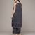 Black woven polyester kurta set