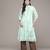 Green polyester woven long kurta