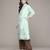 Green polyester woven long kurta