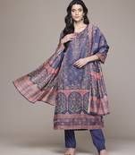 Blue woven polyester kurta set