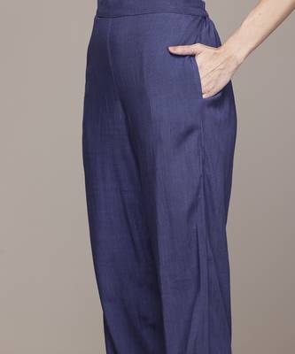 Blue woven polyester kurta set 2