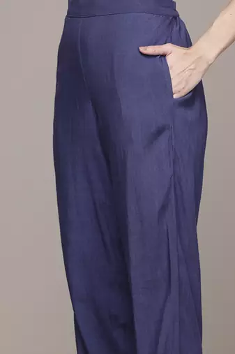 Blue woven polyester kurta set
