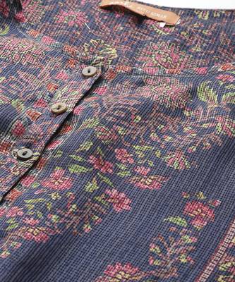 Blue woven polyester kurta set 5