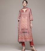 Brown woven polyester kurta set