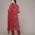 Red woven polyester kurta set