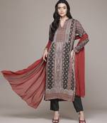 Green woven cotton kurta set