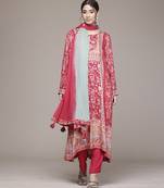 Red woven viscose kurta set