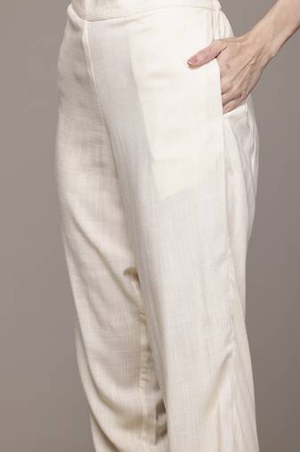 Red woven viscose kurta set