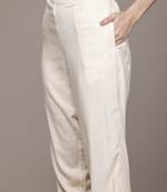 Red woven viscose kurta set