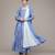 Blue woven viscose kurta set