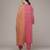 Pink woven cotton kurta set
