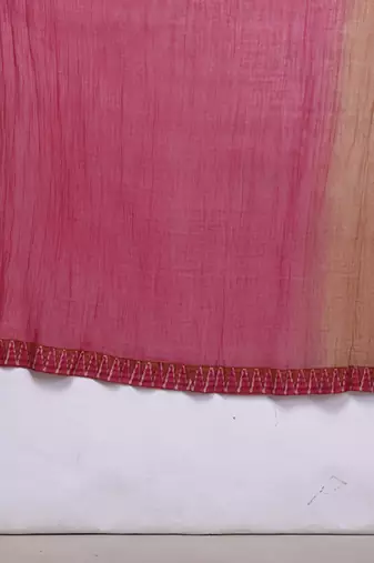 Pink woven cotton kurta set