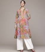 Multicolor woven cotton kurta
