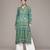 Green woven viscose kurta