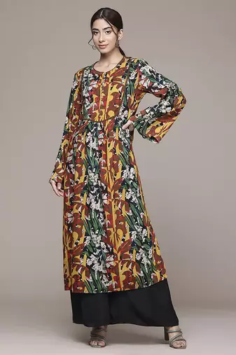 Multicolor woven viscose kurta