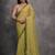 Women's Mehendi Chiffon Mirror Work Designer Saree with Blouse