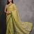 Women's Mehendi Chiffon Mirror Work Designer Saree with Blouse