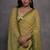 Women's Mehendi Chiffon Mirror Work Designer Saree with Blouse